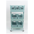 Tier Rolling Trolley ABS Basket Organizer Shelves Blue Color 3 Salon Trolley Salon Furniture Commercial Furniture Plastic Modern